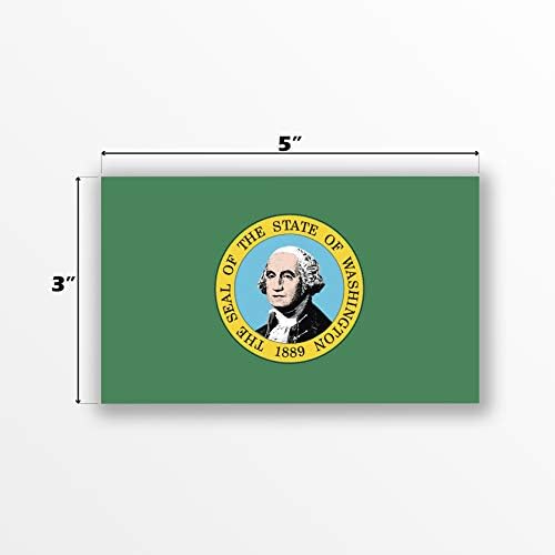 מדבקות מדבקות דגל מדינת וושינגטון 2 | דגל רשמי של מדבקות מדינת וושינגטון | 5 אינץ 'על 3 אינץ' |